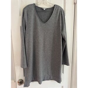 J.Jill Pure Jill Sz XL Gray Heather Long Sleeve Luxe Tencel V-Neck Tunic